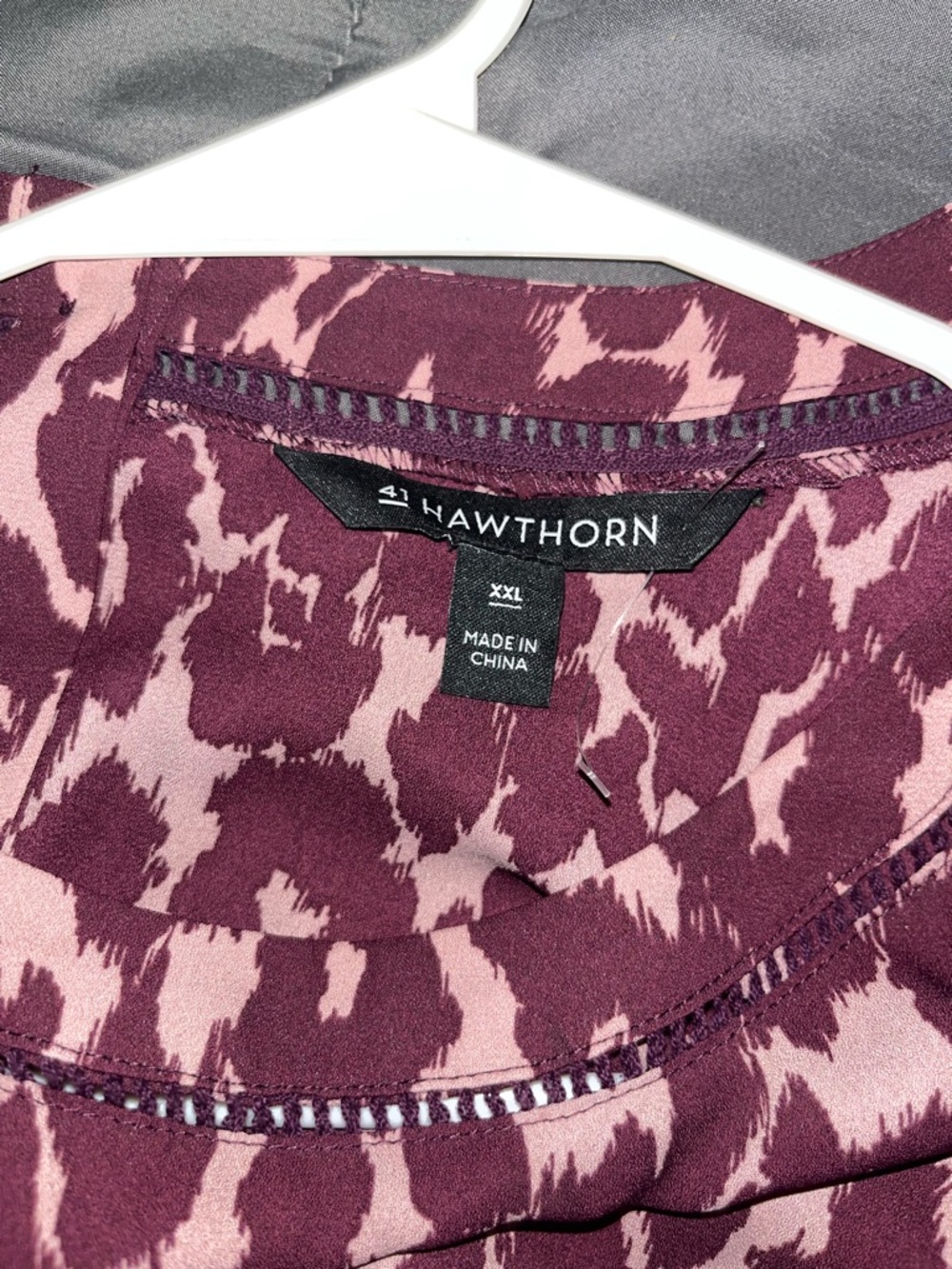 41 Hawthorn Purple and Blush Leopard Print Top - Picture 2 of 4